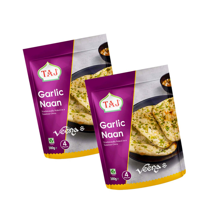 Taj Garlic Naan 4 Pcs 300g (pack of 2)