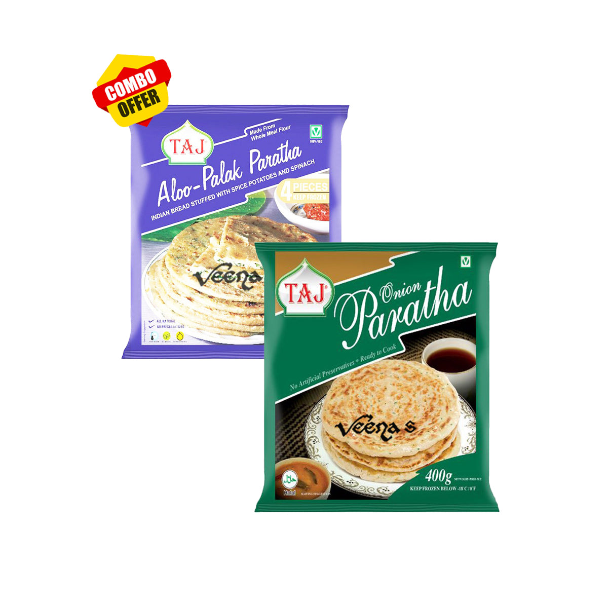 Buy Taj Aloo Palak and Onion Paratha at Veenas.com - Online Indian Grocery Store UK