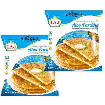 Buy Taj Aloo Paratha 4Pcs 400g (Pack of 2) at Veenas.com - Online Indian Grocery Store UK