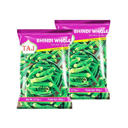 Buy Taj Bhindi Whole Okra 900g (Pack of 2) at Veenas.com - Online Indian Grocery Store UK