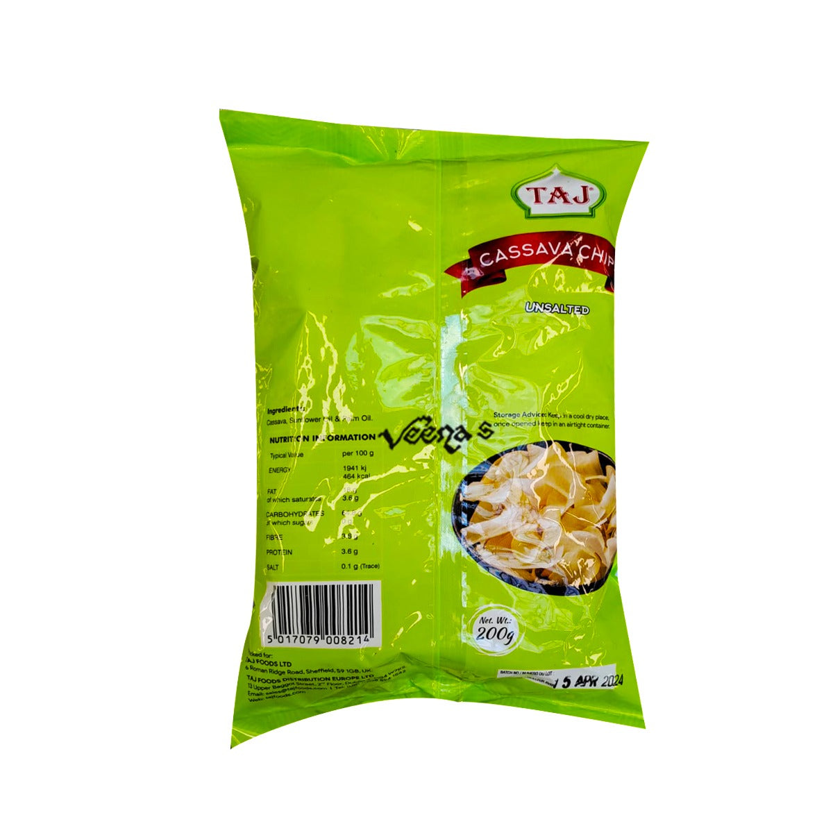 Buy Taj Cassava Chips Unsalted 200g at Veenas.com - Online Indian Grocery Store UK