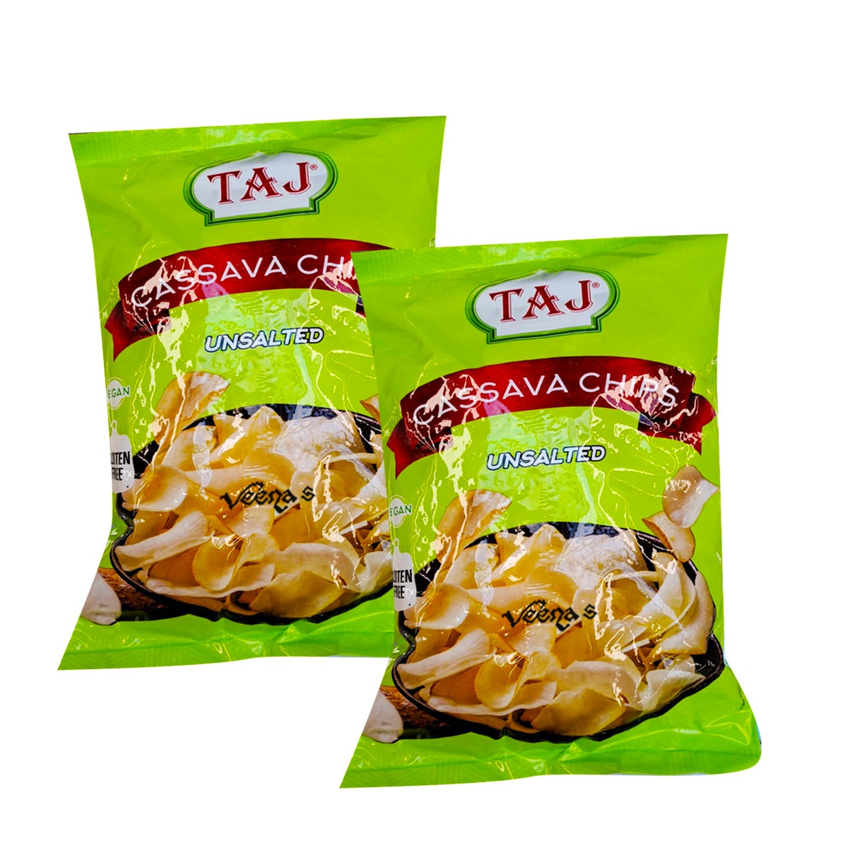 Buy Taj Cassava Chips Unsalted 200g (Pack of 2) at Veenas.com - Online Indian Grocery Store UK