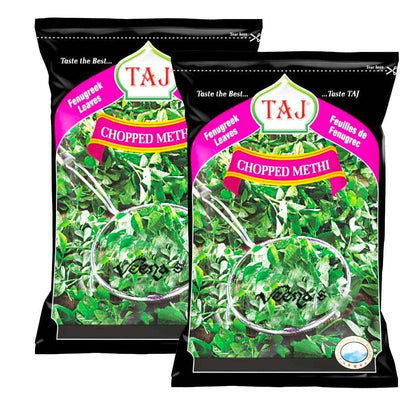 Buy Taj Chopped Methi Leaves 300g (Pack of 2) at Veenas.com - Online Indian Grocery Store UK