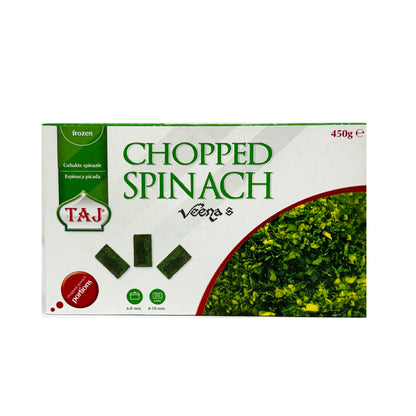 Buy Taj Chopped Spinach 450g at Veenas.com - Online Indian Grocery Store UK