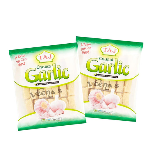 Taj Crushed Garlic 400g (Pack of 2)
