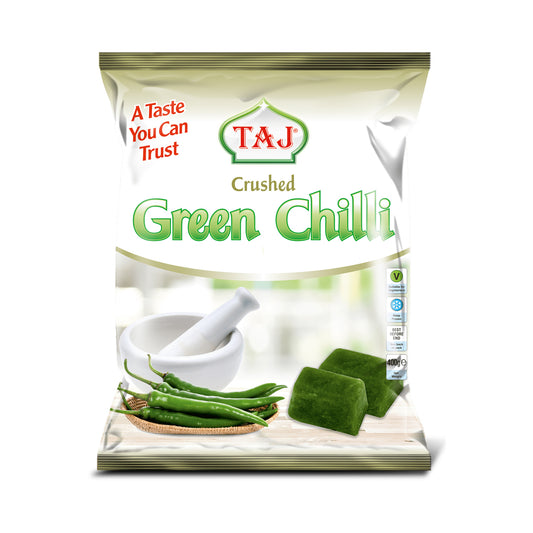 Buy Taj Crushed Green Chilli 400g at Veenas.com - Online Indian Grocery Store UK