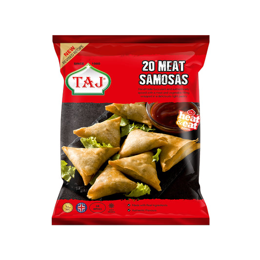 Buy Taj Meat Samosas 600g at Veenas.com - Online Indian Grocery Store UK
