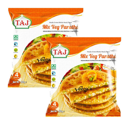 Buy Taj Mixed Veg Paratha 400g (Pack of 2) at Veenas.com - Online Indian Grocery Store UK