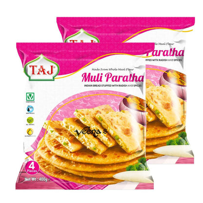 Buy Taj Muli Paratha 400g (Pack of 2) at Veenas.com - Online Indian Grocery Store UK