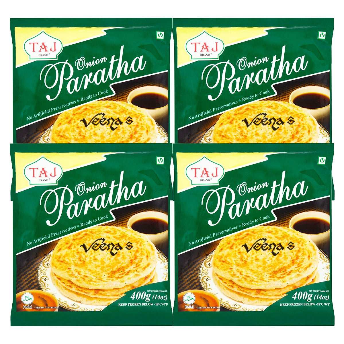 Buy Taj Onion Paratha 400g (Pack of 4) at Veenas.com - Online Indian Grocery Store UK