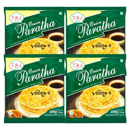 Buy Taj Onion Paratha 400g (Pack of 4) at Veenas.com - Online Indian Grocery Store UK
