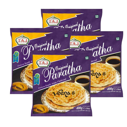 Buy Taj Original Paratha 400g (Pack of 4) at Veenas.com - Online Indian Grocery Store UK