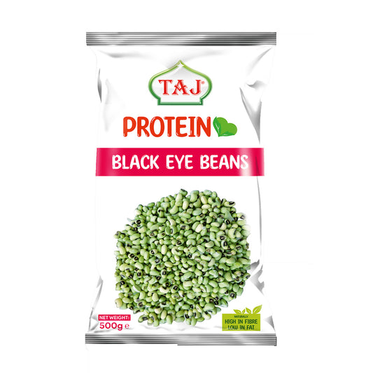 Buy Taj Protein Black Eye Beans 500g at Veenas.com - Online Indian Grocery Store UK