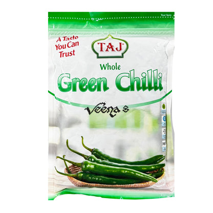 Buy Taj Whole Green Chilli 300g at Veenas.com - Online Indian Grocery Store UK