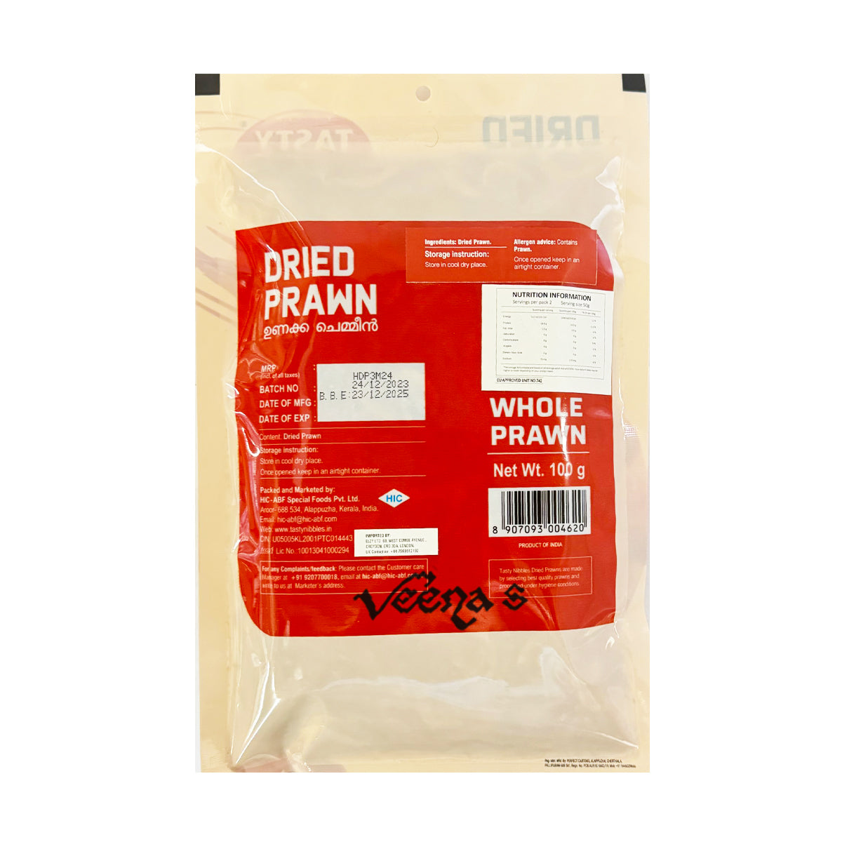 Buy Tasty Nibbles Dried Prawn 100g at Veenas.com - Online Indian Grocery Store UK