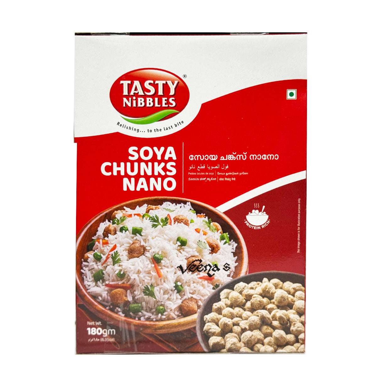 Buy Tasty Nibbles Soya Chunks Nano 180g at Veenas.com - Online Indian Grocery Store UK