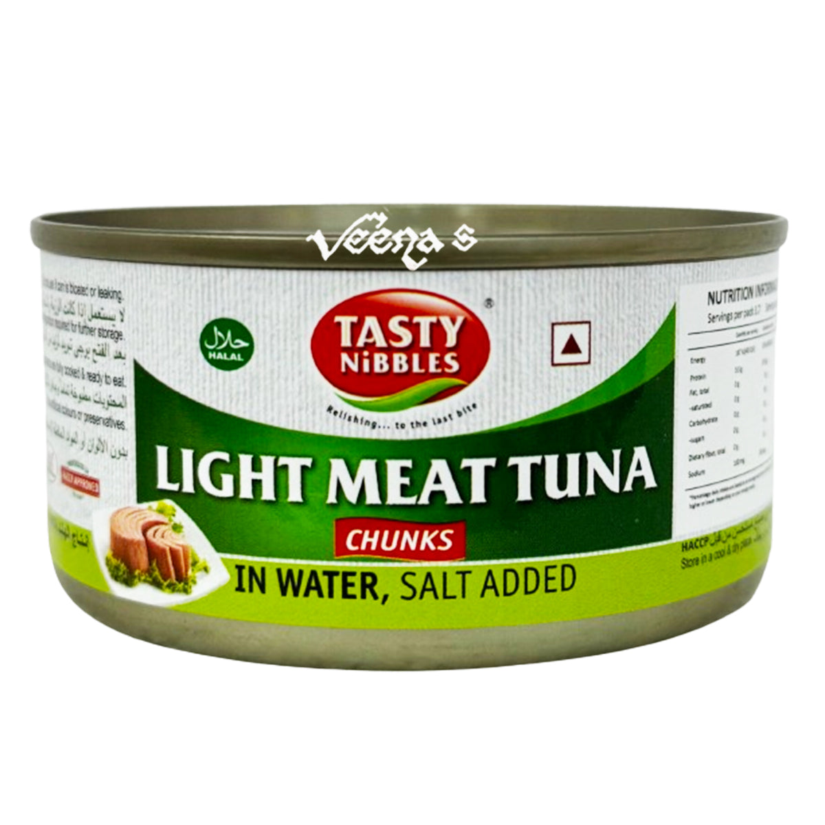 Buy Tasty Nibbles Light Meat Tuna in Water (Salt Added) 185g at Veenas.com - Online Indian Grocery Store UK