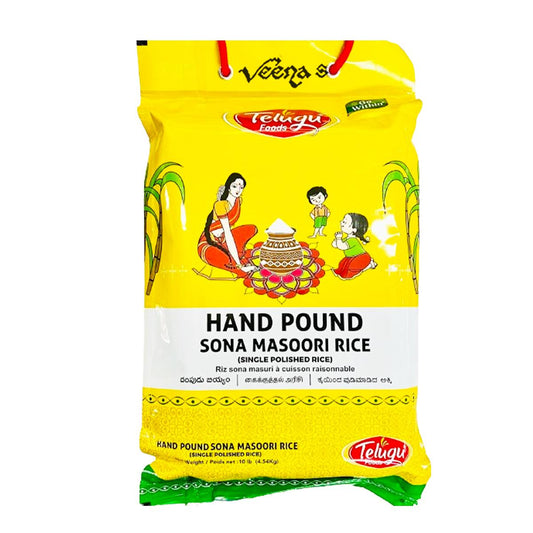 Telugu Foods Hand Pound Sona Masoori Rice 4.54kg