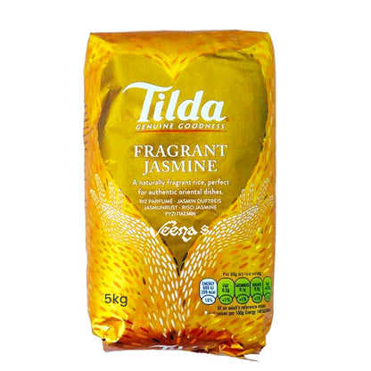 Buy Tilda Fragrant Jasmine Rice 5kg at Veenas.com - Online Indian Grocery Store UK