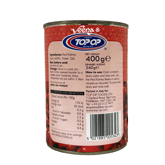 Top Op Red Kidney Beans in Salted Water 400g