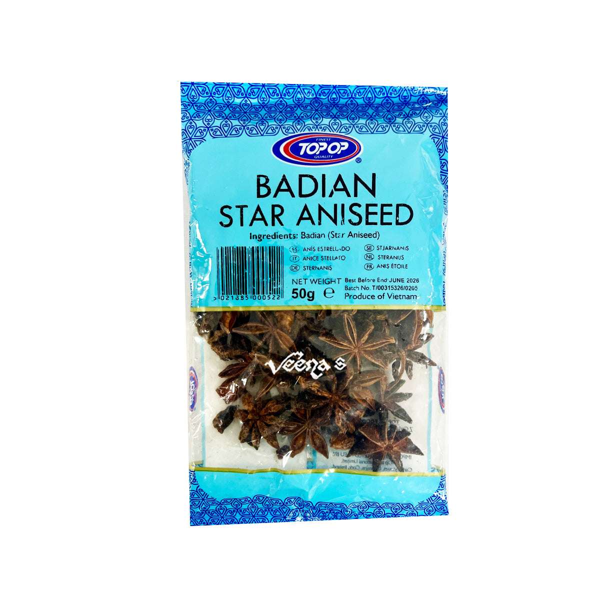 Buy Top Op Badian Star Aniseed 50g at Veenas.com - Online Indian Grocery Store UK