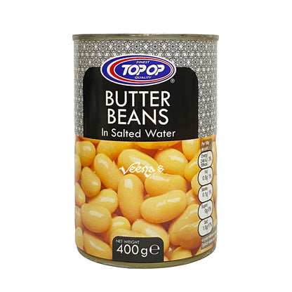 Buy Top Op Butter Beans in Salted Water 400g at Veenas.com - Online Indian Grocery Store UK
