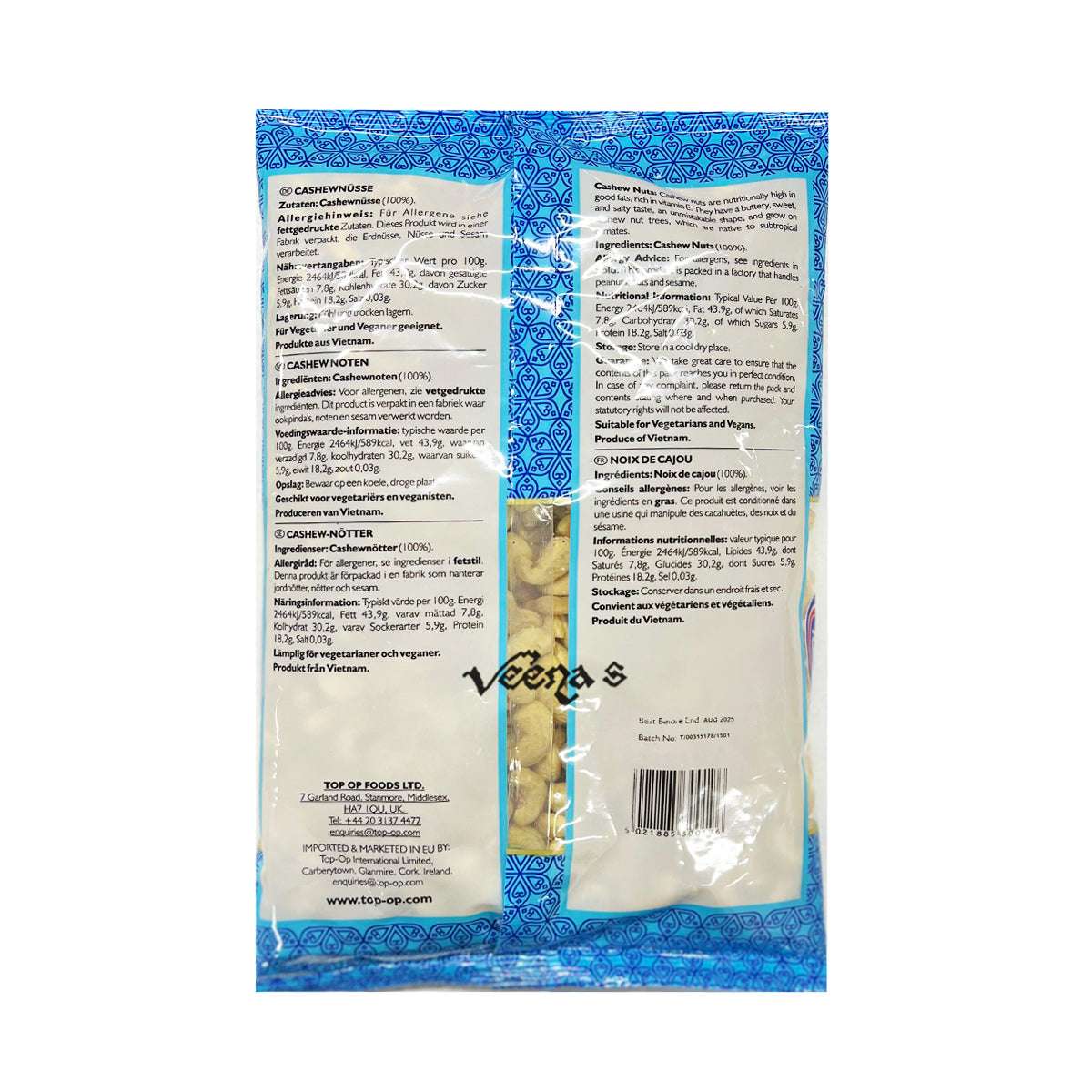 Top Op Cashew Nuts 750g