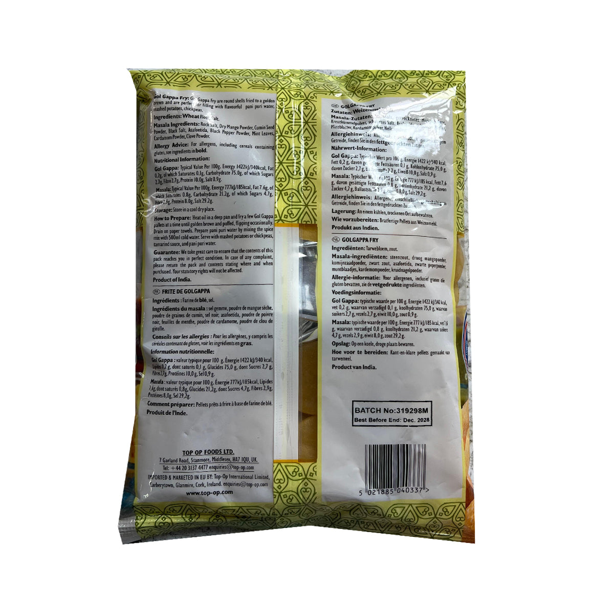 Buy Top Op Gol Gappa Fry with Masala 250g at Veenas.com - Online Indian Grocery Store UK
