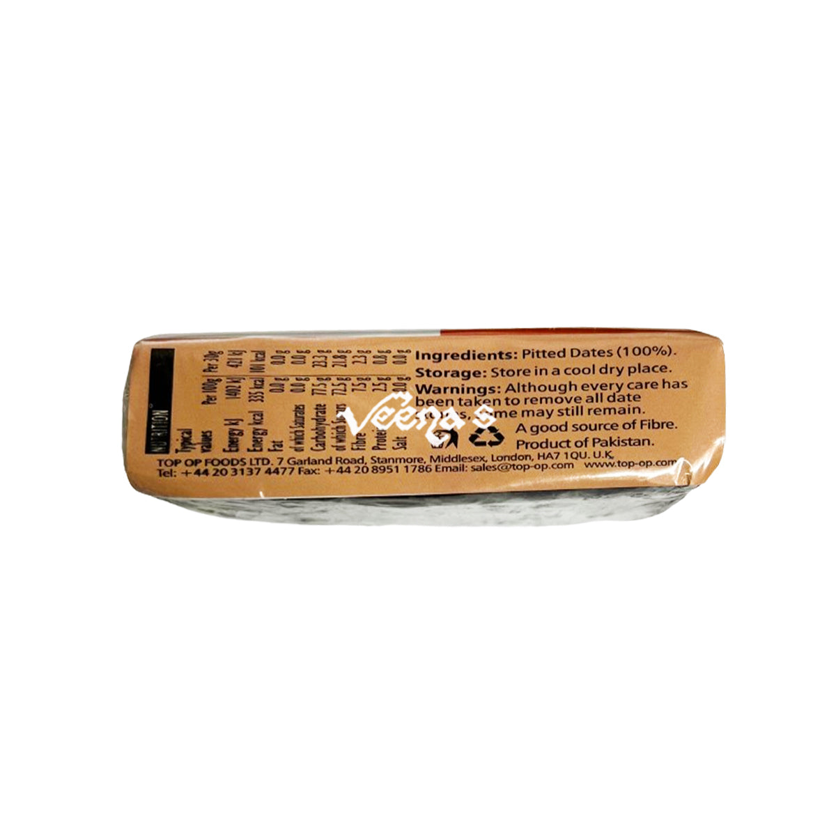 Buy Top Op Pitted Dates (Seedless) 250g at Veenas.com - Online Indian Grocery Store UK