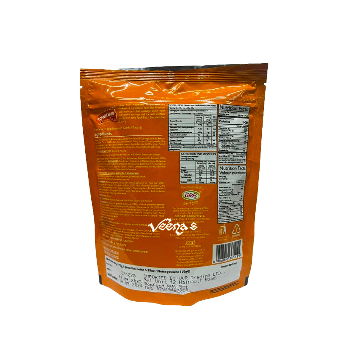 Buy Town Bus Garlic Mixture 170G at Veenas.com - Online Indian Grocery Store UK