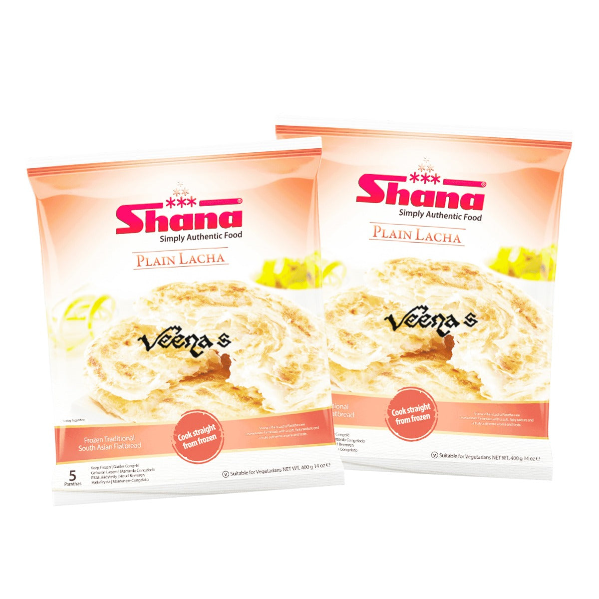 Buy Shana Plain Lacha 5pcs 400g(pack of 2) at Veenas.com - Online Indian Grocery Store UK