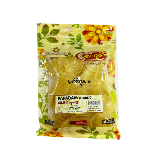 Veena's Papadam Garlic 200g
