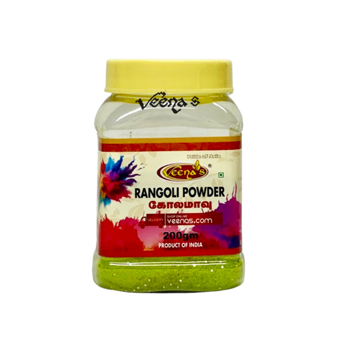 Veena's Light Green Rangoli Powder 200g