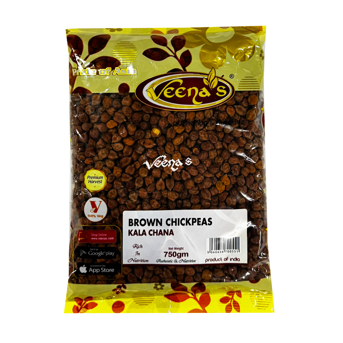 Veena's Brown Chickpeas 750g