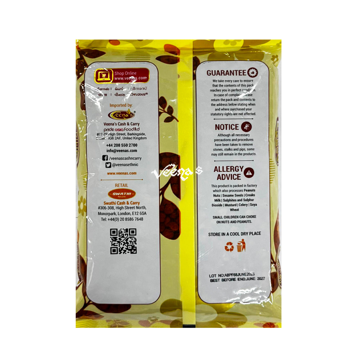 Veena's Brown Chickpeas 750g