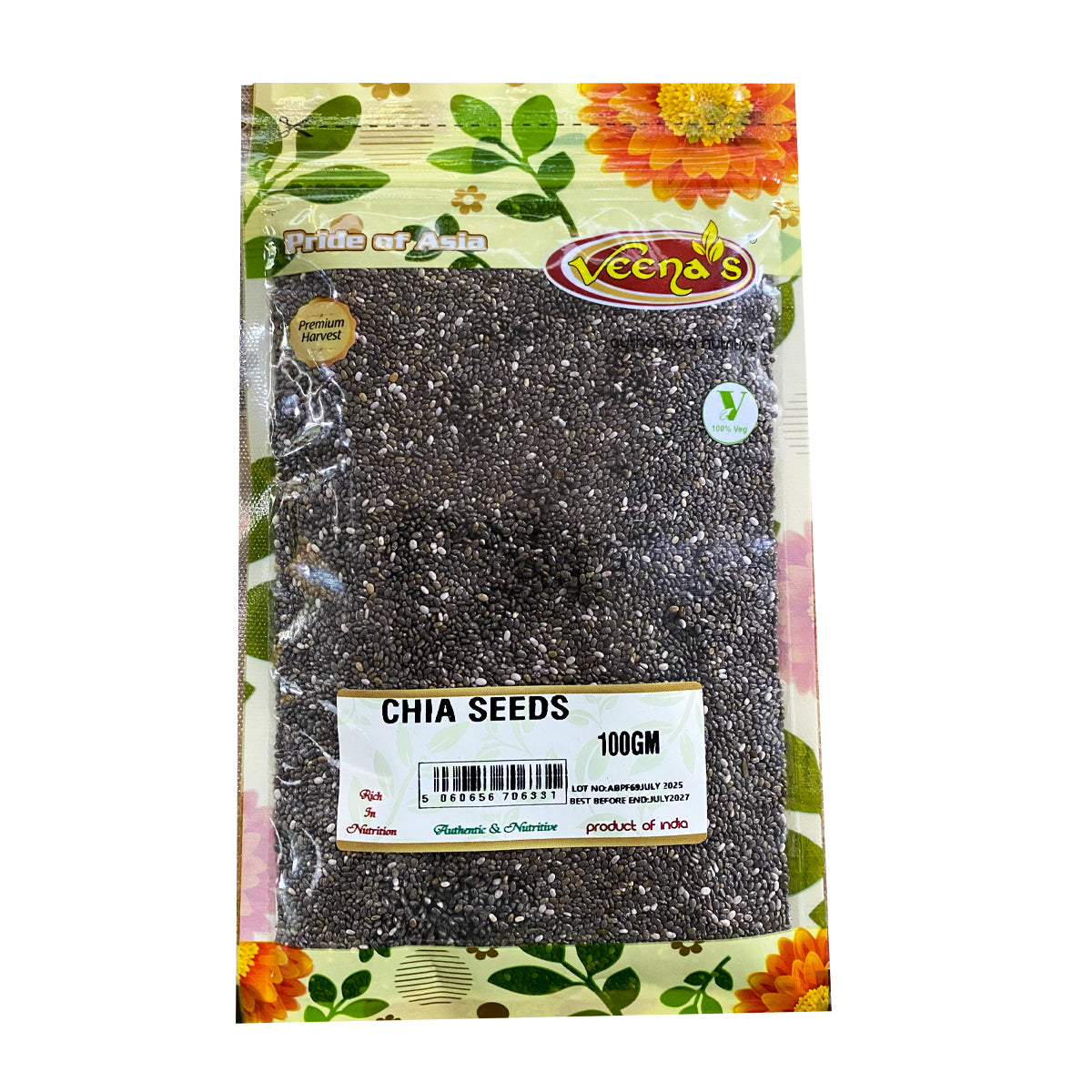Buy Veenas Chia Seeds 100g at Veenas.com - Online Indian Grocery Store UK