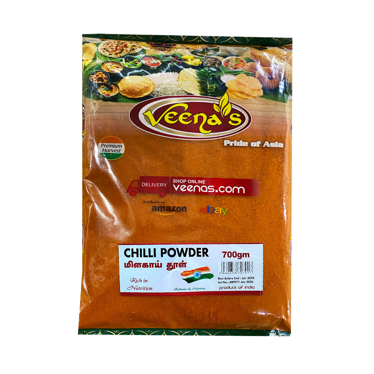 Buy Veenas Chilli Powder 700g at Veenas.com - Online Indian Grocery Store UK