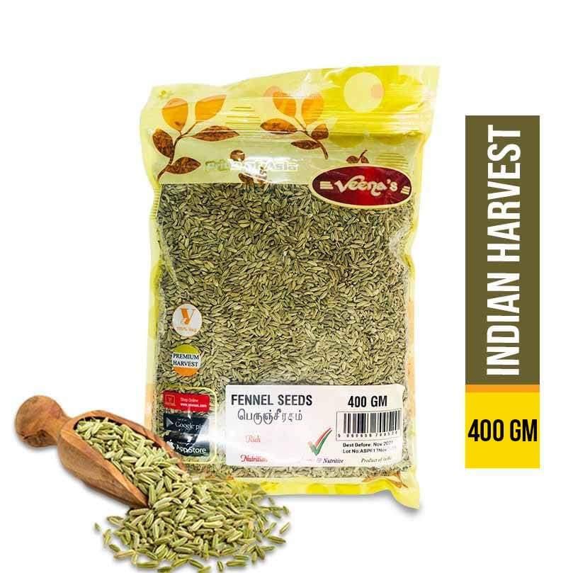 Buy Veena's Fennel Seeds 400g at Veenas.com - Online Indian Grocery Store UK