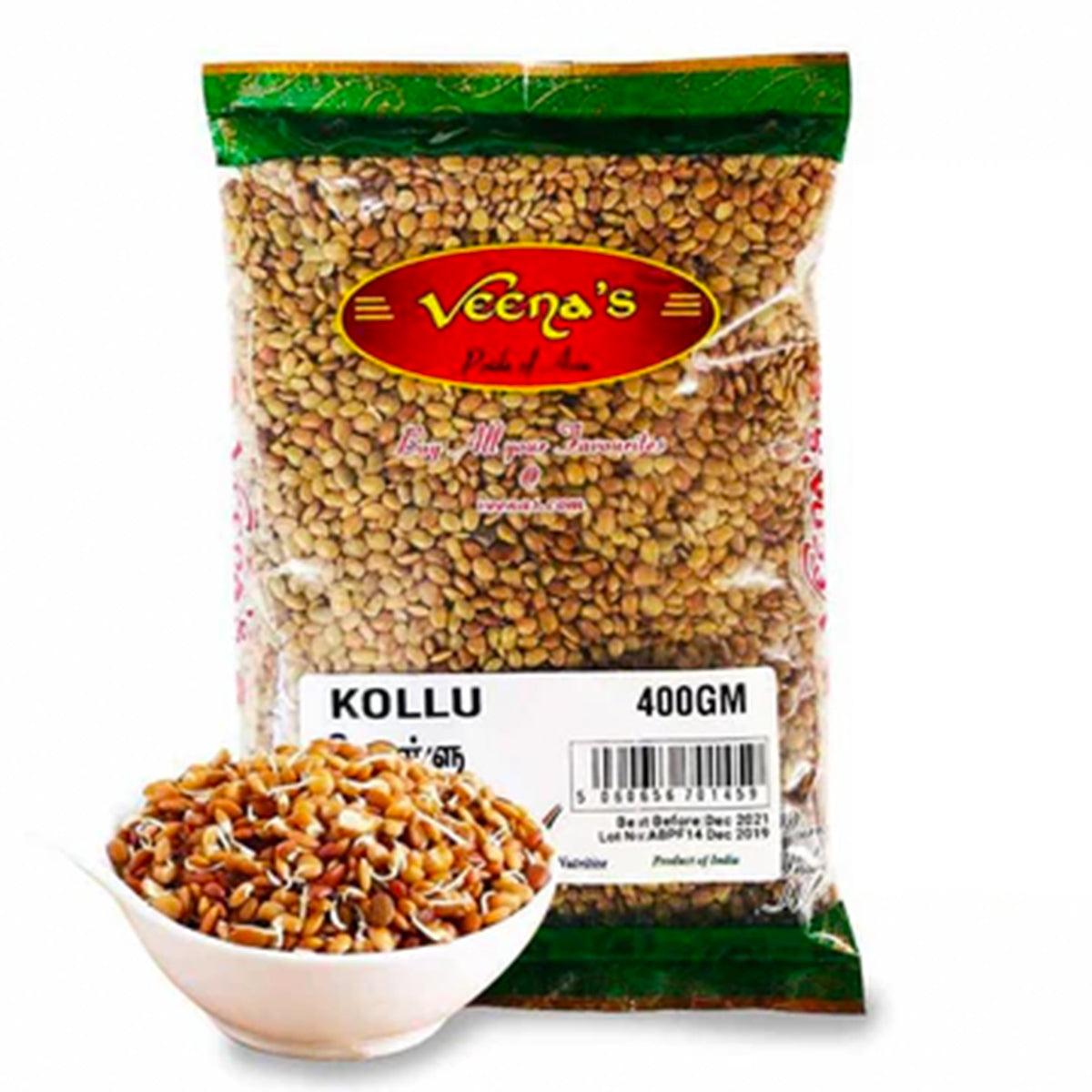 Buy Veena's Kollu (Unroasted) 400g at Veenas.com - Online Indian Grocery Store UK