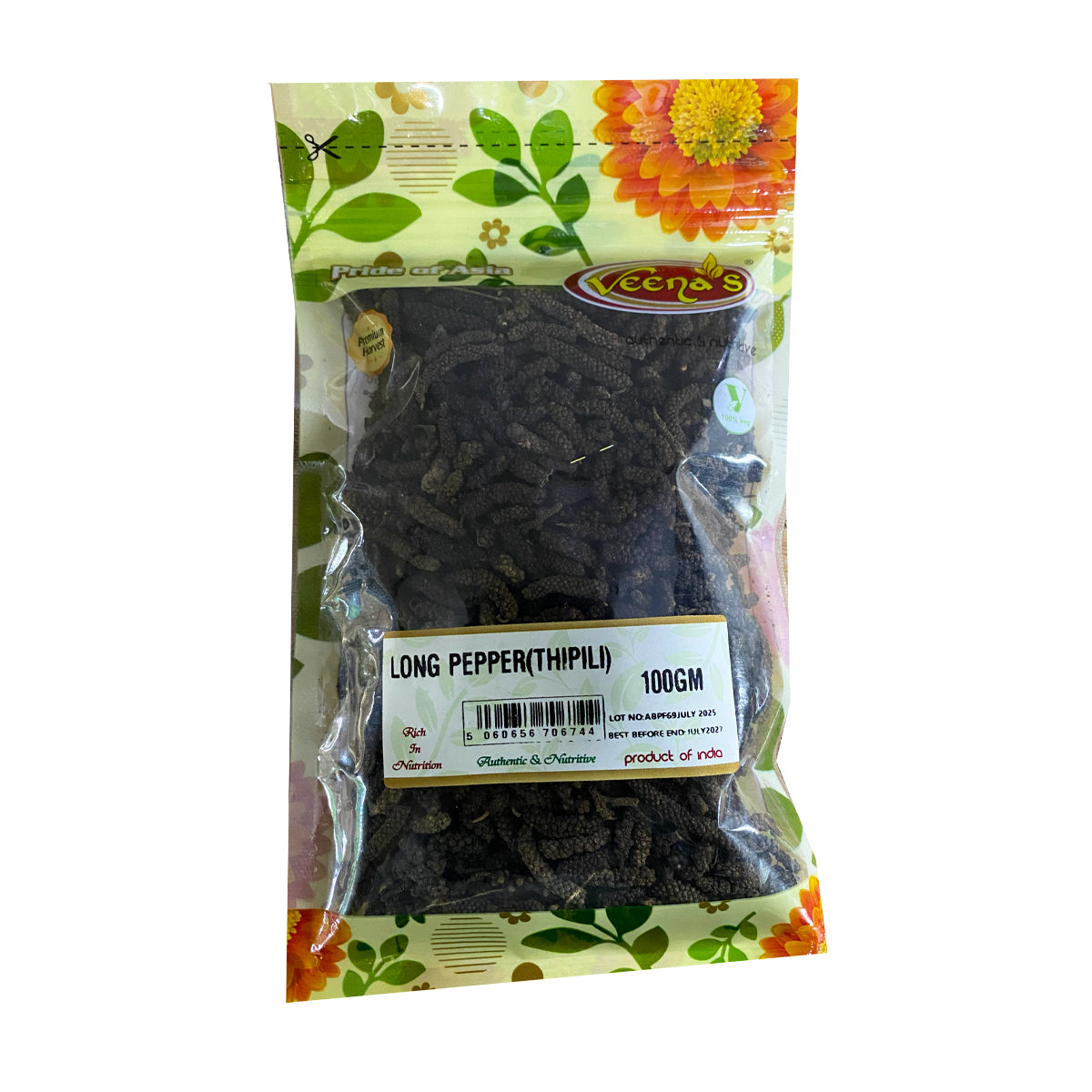 Buy Veenas Long Pepper (Thippili) 100g at Veenas.com - Online Indian Grocery Store UK