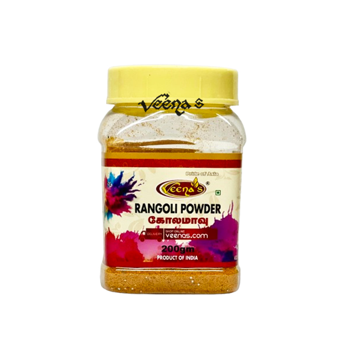 Veena's Mustard Yellow Rangoli Powder 200g
