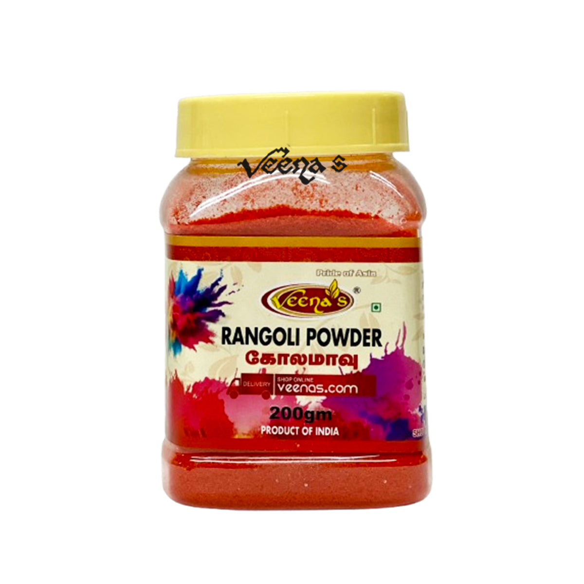 Veena's Rangoli Powder (Orange Colour) 200g