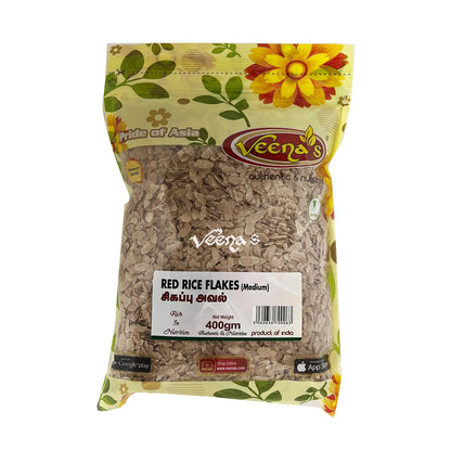 Buy Veena's Red Rice Flakes 400g at Veenas.com - Online Indian Grocery Store UK