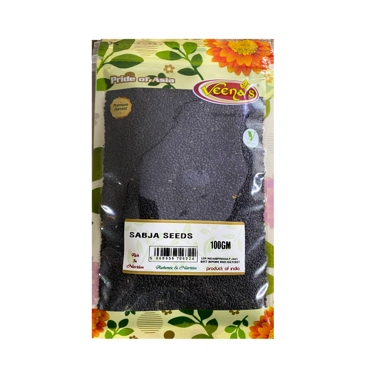 Buy Veenas Sabja Seeds (Basil Seeds) 100g at Veenas.com - Online Indian Grocery Store UK