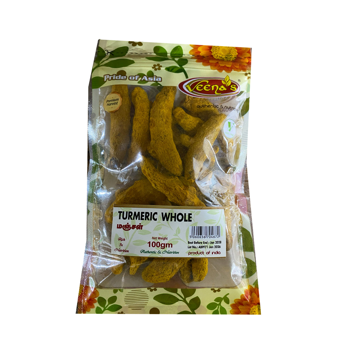 Buy Veenas Turmeric Whole 100g at Veenas.com - Online Indian Grocery Store UK