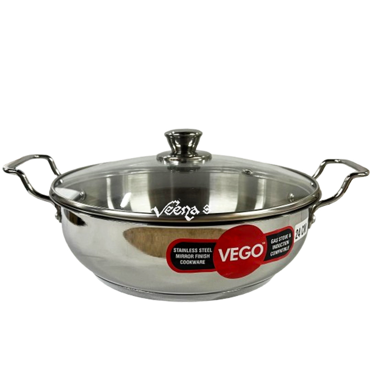 Vego Stainless Steel Kadai -22 to 26cm(Approx)