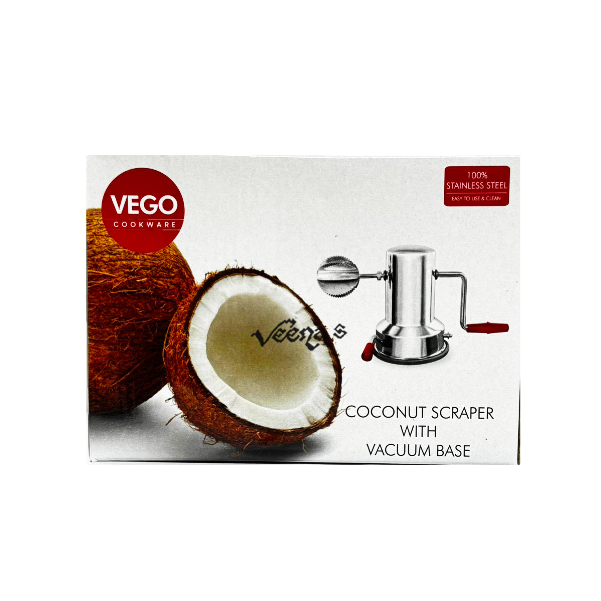 Vego Coconut Scraper With Vacuum Base - Easy, Safe & Efficient Scraping