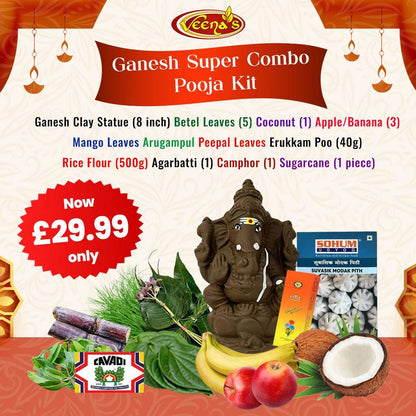 Buy Vinayagar Chaturthi Combo Kit( With 8 inch Vinayagar Statue) at Veenas.com - Online Indian Grocery Store UK
