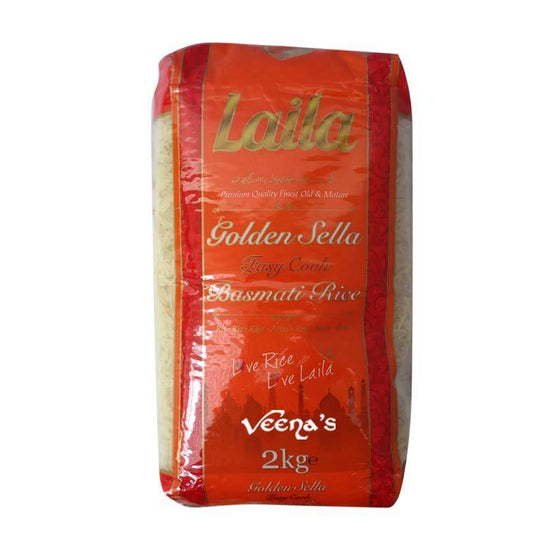 Laila Golden Sella Basmati Rice 2kg - veenas.com