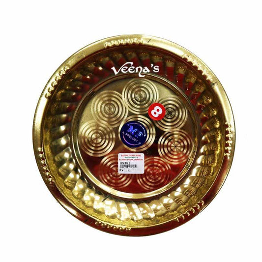 Pooja Plate Brass Size 6 - veenas.com
